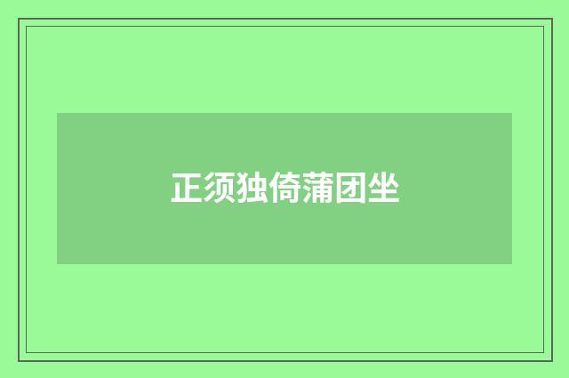 正须独倚蒲团坐