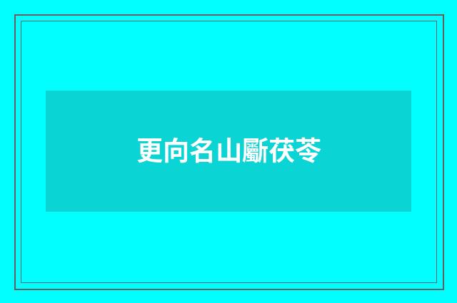 更向名山斸茯苓