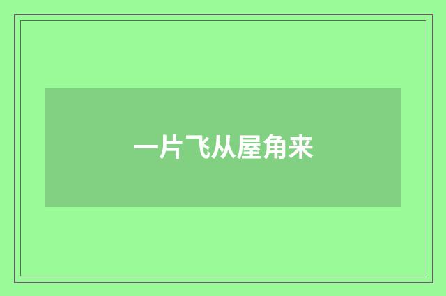 一片飞从屋角来