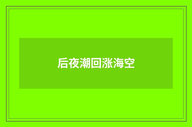 后夜潮回涨海空