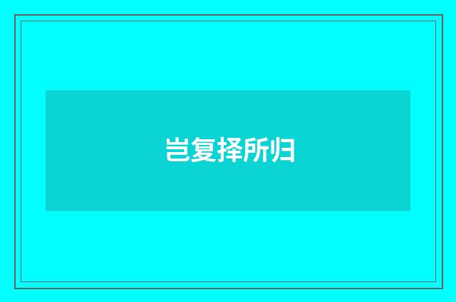 岂复择所归