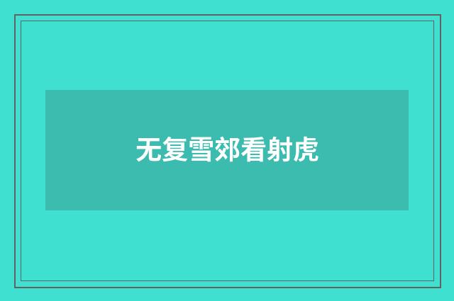 无复雪郊看射虎