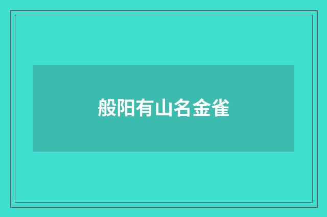 般阳有山名金雀