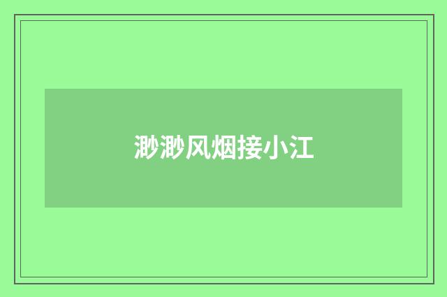 渺渺风烟接小江