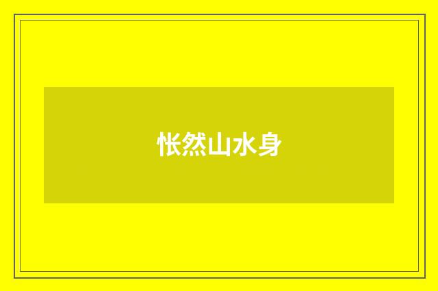 怅然山水身