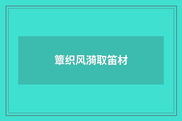簟织风漪取笛材