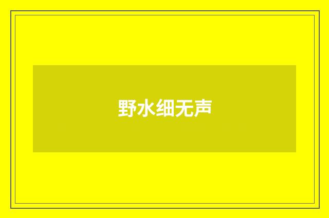 野水细无声