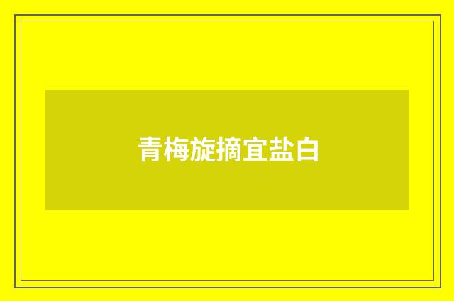 青梅旋摘宜盐白
