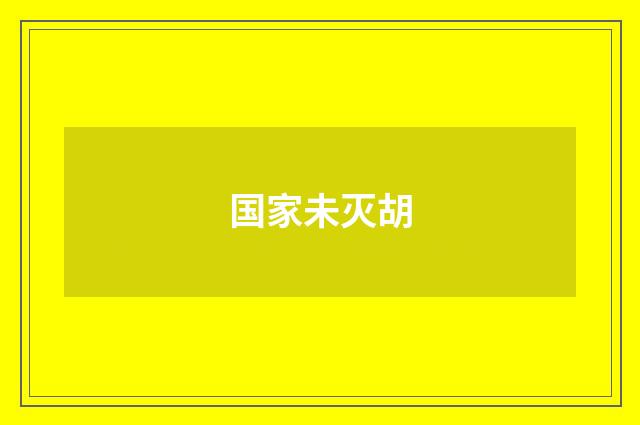 国家未灭胡