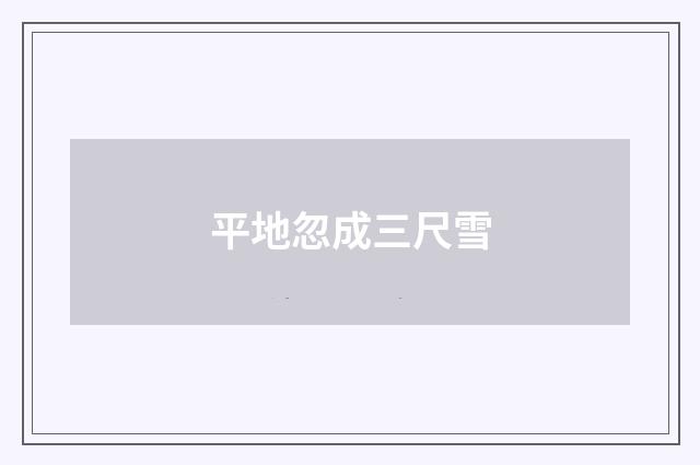 平地忽成三尺雪