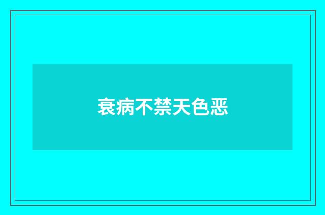衰病不禁天色恶