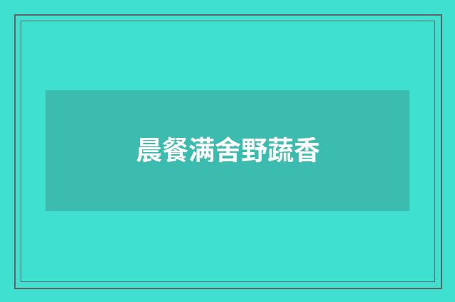 晨餐满舍野蔬香