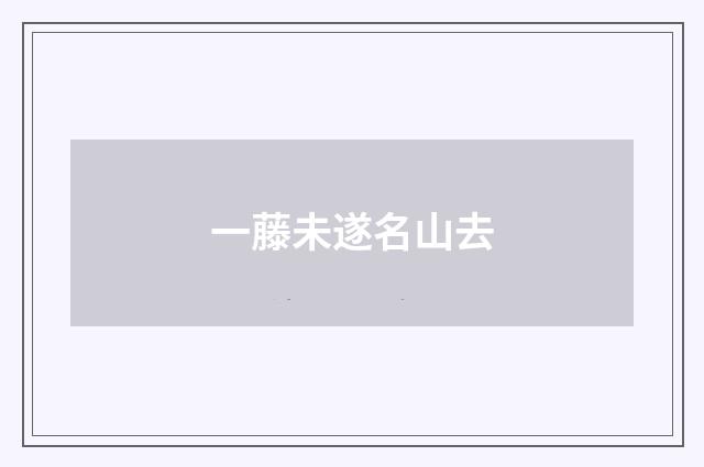 一藤未遂名山去