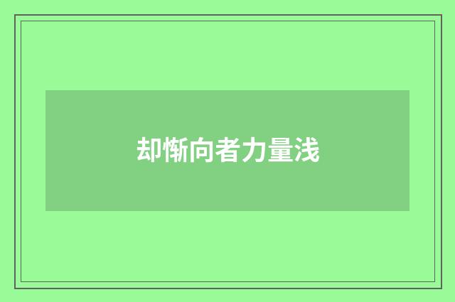 却惭向者力量浅