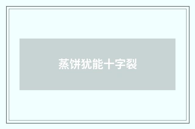 蒸饼犹能十字裂