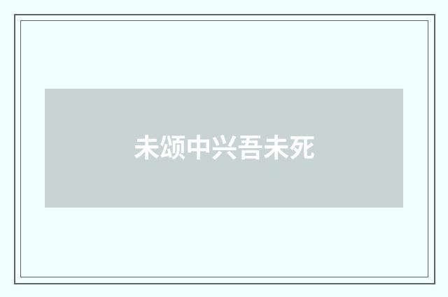 未颂中兴吾未死