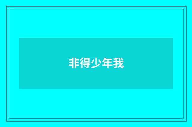 非得少年我