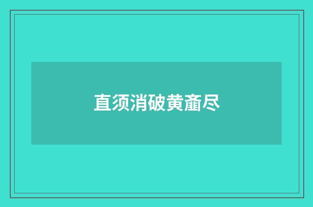 直须消破黄齑尽