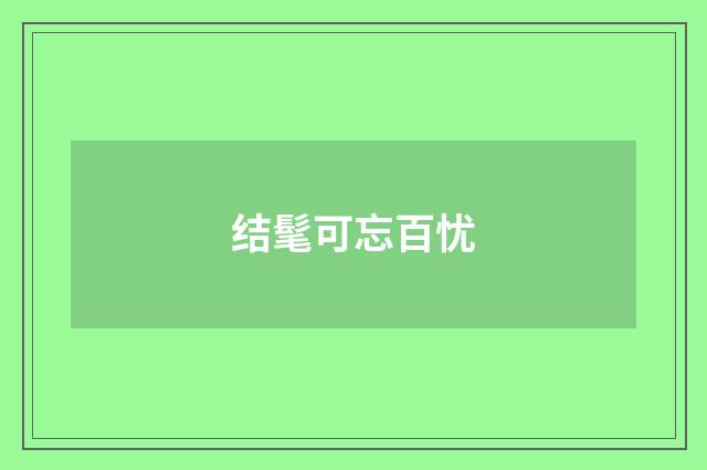结髦可忘百忧