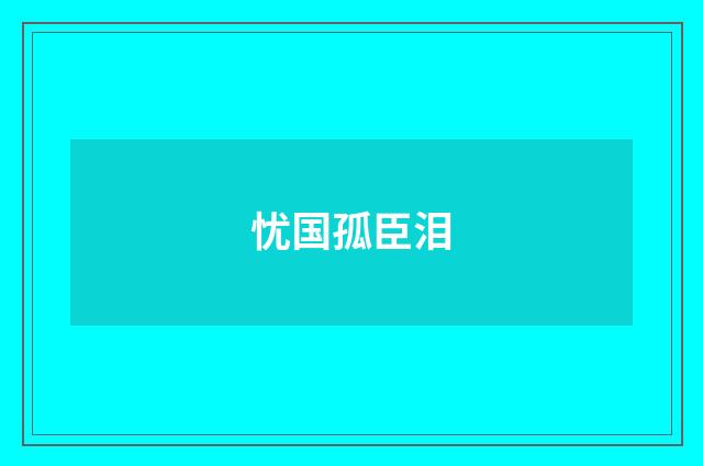忧国孤臣泪