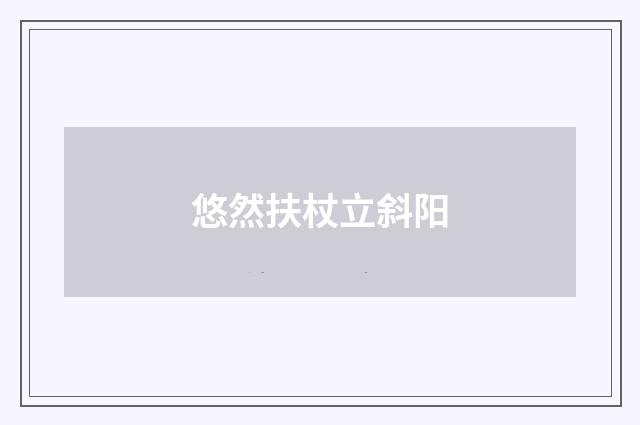 悠然扶杖立斜阳