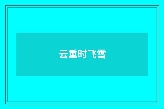 云重时飞雪