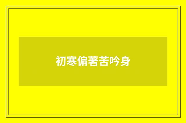 初寒偏著苦吟身