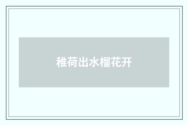 稚荷出水榴花开