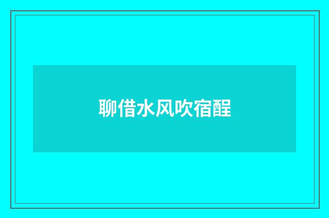 聊借水风吹宿酲