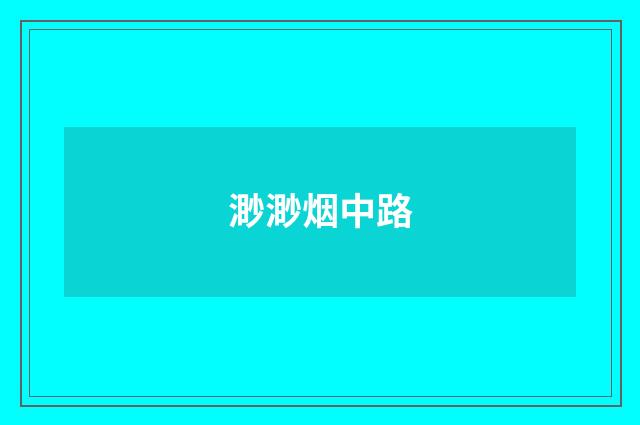 渺渺烟中路