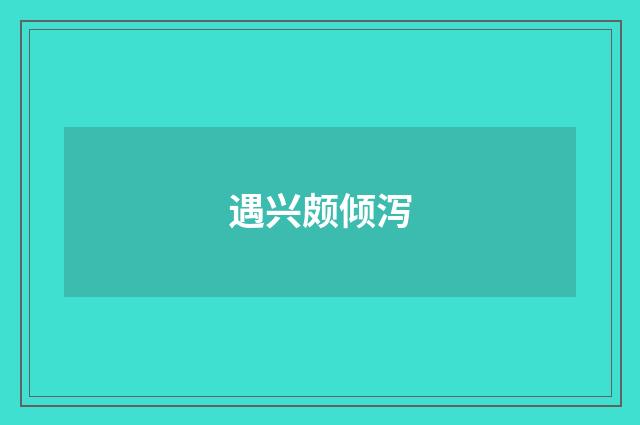 遇兴颇倾泻