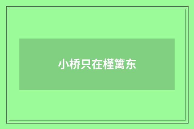 小桥只在槿篱东