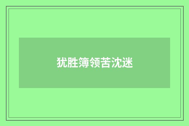 犹胜簿领苦沈迷