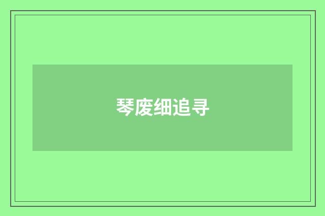 琴废细追寻