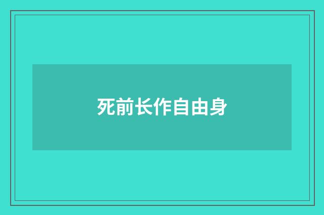 死前长作自由身