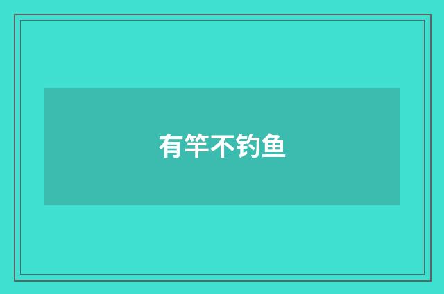 有竿不钓鱼