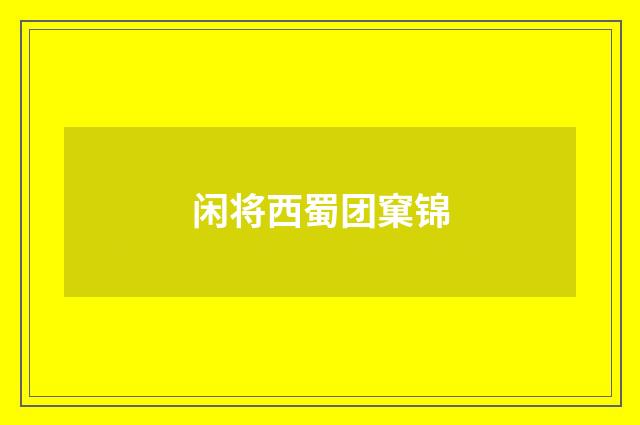 闲将西蜀团窠锦