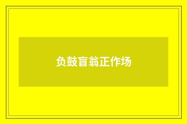 负鼓盲翁正作场