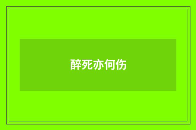 醉死亦何伤