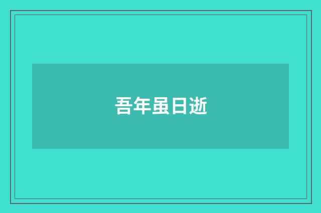 吾年虽日逝