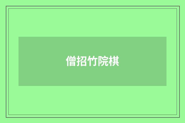 僧招竹院棋