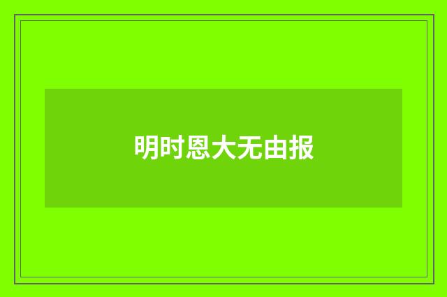 明时恩大无由报