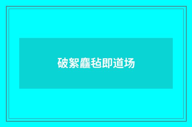 破絮麤毡即道场
