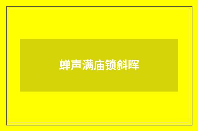 蝉声满庙锁斜晖