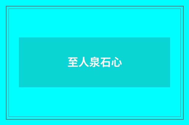 至人泉石心