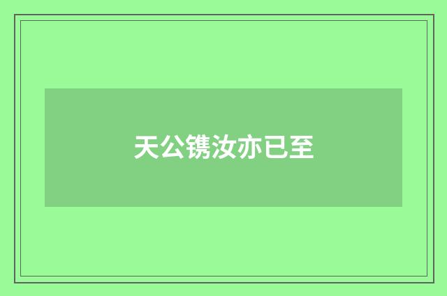 天公镌汝亦已至