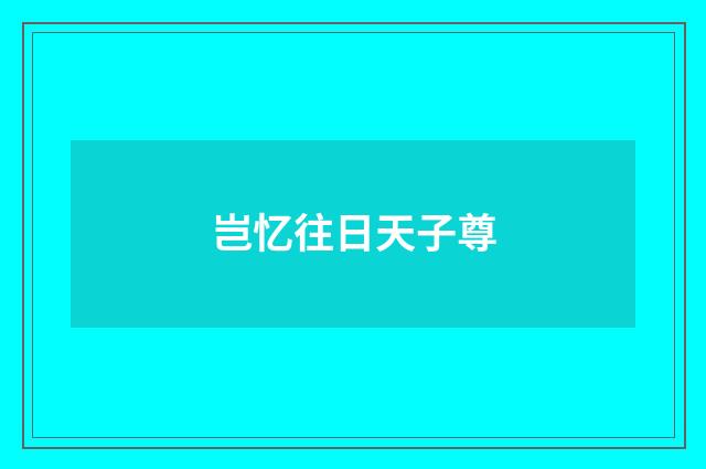 岂忆往日天子尊