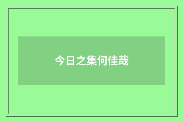 今日之集何佳哉
