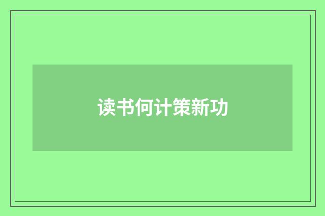 读书何计策新功