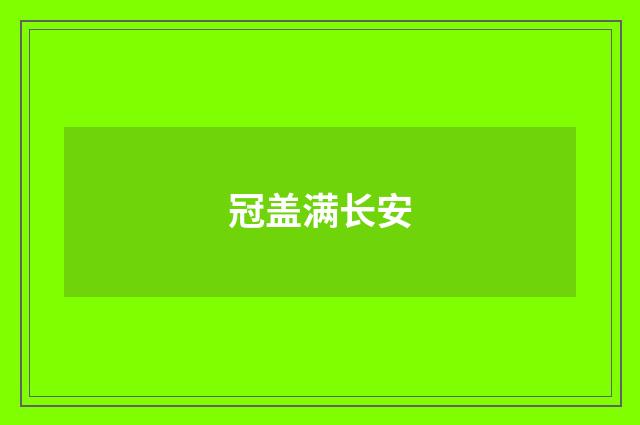 冠盖满长安